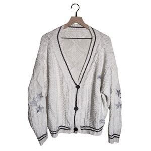 TAYLOR SWIFT oversized folklore album cable knit chunky cardigan XL